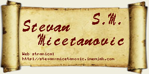 Stevan Mičetanović vizit kartica